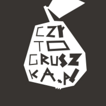 na czarnym tle gruszka z napisem Czytogruszka