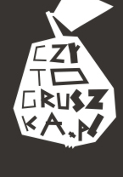 na czarnym tle gruszka z napisem Czytogruszka