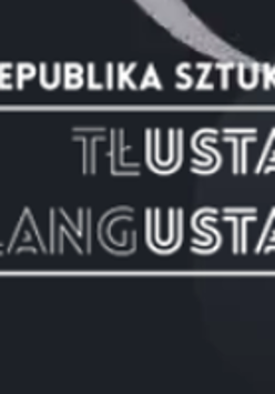 na szaro-czarnym tle białymi literami napisana nazwa teatru