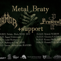 Rysowana grafika przedstawia dwie ręce złączone w uścisku. Na tle napisy z nazwami zespołów oraz datami koncertów.