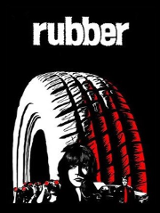 Plakat filmu mordercza opona, na którym owa opona jest ukazana górując nad kobietą ukazaną na pierwszym planie.