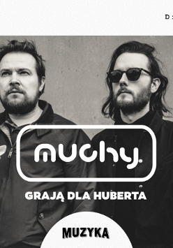 Czarno-białe zdjęcie czterech mężczyzn, którzy są członkami zespołu Muchy.