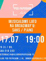 Grafika, kolorowe falujące tło a na niej napisy, które informują o wydarzeniu.