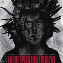 Rysunek przedstawia postać z killkoma twarzami. Pod spodem czerwony napis "Niebezpieczne związki".