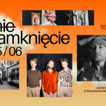 Kilka zdjęć artystów, na pomarańczowym tle. Informacje o wydarzeniu, w którym uczestniczą.