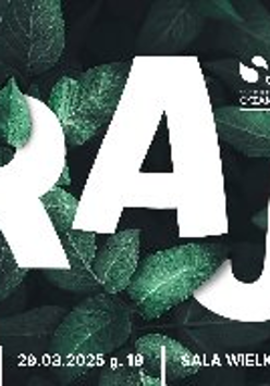 Grafika przedstawia papugi na tle liści i napisy.