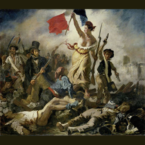 Wolność wiodąca lud na barykady - obraz Delacroix