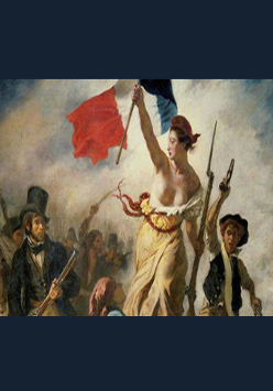 Fragment obrazu Eugène'a Delacroix "Wolność wiodąca lud na barykady" (1830)