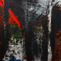 obraz - abstrakcja w ciemnych kolorach