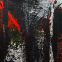 obraz - abstrakcja w ciemnych kolorach