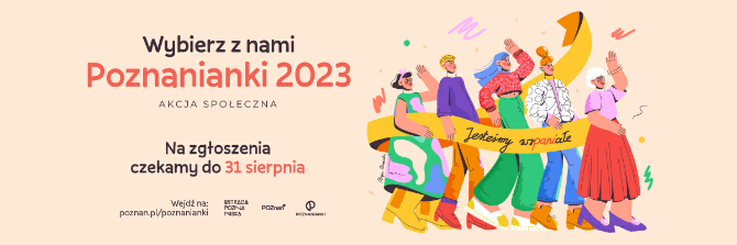 Kolorowy plakat akcji "Wybierz z nami Poznanianki 2023". - grafika artykułu