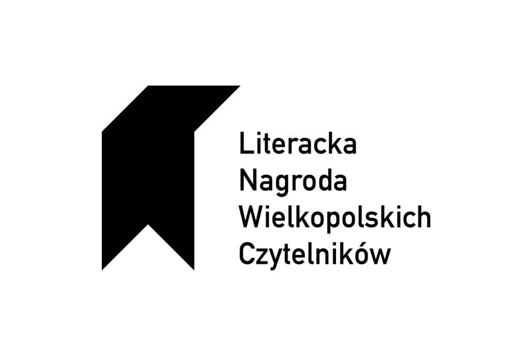 Czarny napis "Literacka Nagroda Wielkopolskich Czytelników", z prawej strony chorągiewka. - grafika artykułu