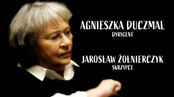 Plakat wydarzenia z dominującym zdjęciem Agnieszki Duczmal.