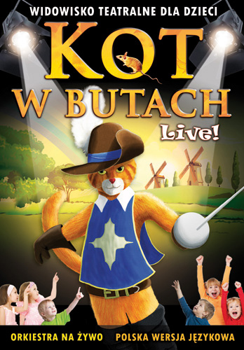 Plakat widowiska "Kot w butach". Prod. Makroconcert - grafika artykułu