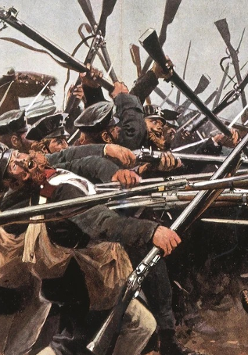 Starcie - bitwa na bagnety.
