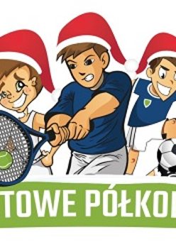 grafika przedstawiająca tenisistów w czapkach Świętego Mikołaja
