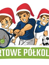 grafika przedstawiająca tenisistów w czapkach Świętego Mikołaja