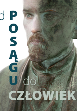 Popiersie Henryka Sienkiewicza, obok informacje o wystawie.