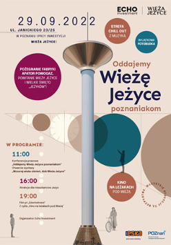 Plakat. Kolumna i wokół niej koła z informacjami. Informacje zawarte w tresci artykułu.