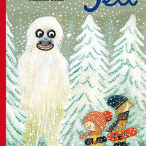 Okładka książki Evy Susso. Na pierwszym planie duża rysunkowa postać Yeti, dwoje dzieci ubranych w zimowe ubrania. Za nimi widać ośnieżone choinki.