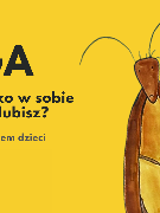 Plakat, na zółtym tle rysunek robaka, obok napisy informujące o wydarzeniu.