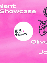 Plakat zespołu Olivier Koletzki i Cioz - 20 lat Stil vor Talent. Na różowym tle rysunki trzech diabłów, obok napisy, które informują o wydarzeniu.