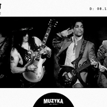 Czarnobiała grafika z pięcioma mężczyznami, którzy są ikonami rocka. Mają przy sobie mikrofony lub gitary.