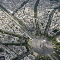 Panorama Paryża z lotu ptaka