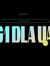 Błękitno-żółty napis "61 dla UA" na czrnym tle.