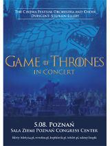 Dyrygent i orkiestra. Tło niebieskie