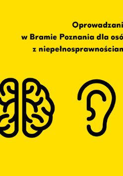 Czarne napisy i ikony na żółtym tle