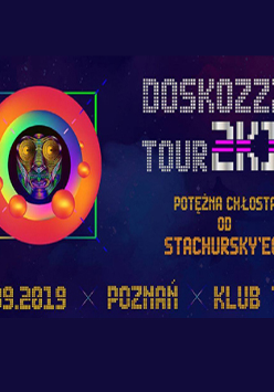 Białe i żółte napisy na granatowym tle
