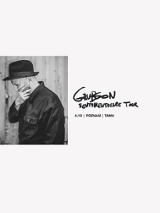 Zdjęcie artysty + czarny napis na jasnym tle