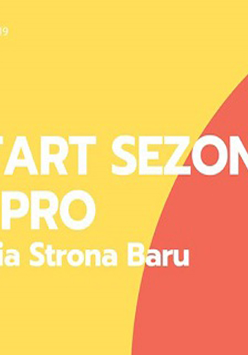 Biały napis na żółtym tle