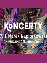 Białe napisy na kolorowym tle