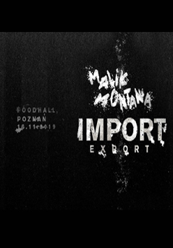 Białe napisy na czarnym tle