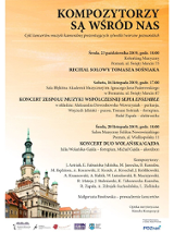 Plakat wydarzenia:w lewym dolnym rogu: ratusz w Poznaniu.