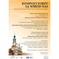 Plakat wydarzenia:w lewym dolnym rogu: ratusz w Poznaniu.