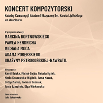 Plakat wydarzenia: tekst po lewej stronie plakatu.