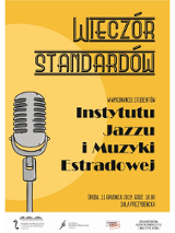 Plakat wydarzenia: stary mikrofon.