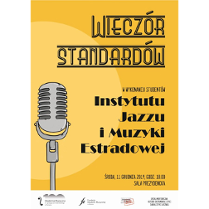 Plakat wydarzenia: stary mikrofon.