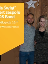 Plakat wydarzenia: Członkowie zespołu stoja obok siebie. Kobieta w środku.