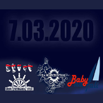 Logo zespołów w dolnej części, w górnej data koncertu, granatowe tło