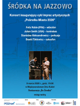 Plakat: Śródka na jazzowo. Na plakacie: Stanisław Aleksandrowicz i Dawid Tokłowicz.