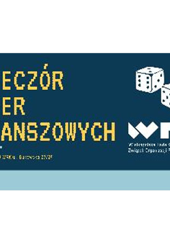 Plakat: Wieczór gier planszowych.