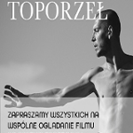 Sylwetka mężczyzny w tanecznej pozie na szarym tle, czarne napisy informujące o wydarzeniu