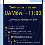 Plakat wydarzenia - białe napisy na granatowym tle