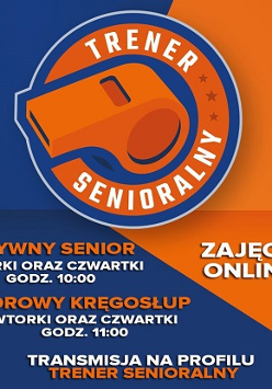 plakat wydarzenia z logo programu Trener Senioralny