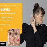 Na zdjęciu Bovska po prawej, po lewej informacje o wydarzeniu