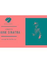 Na różowym tle zielone napisy po lewej a po prawej Na zielonym tle Frank Sinatra.